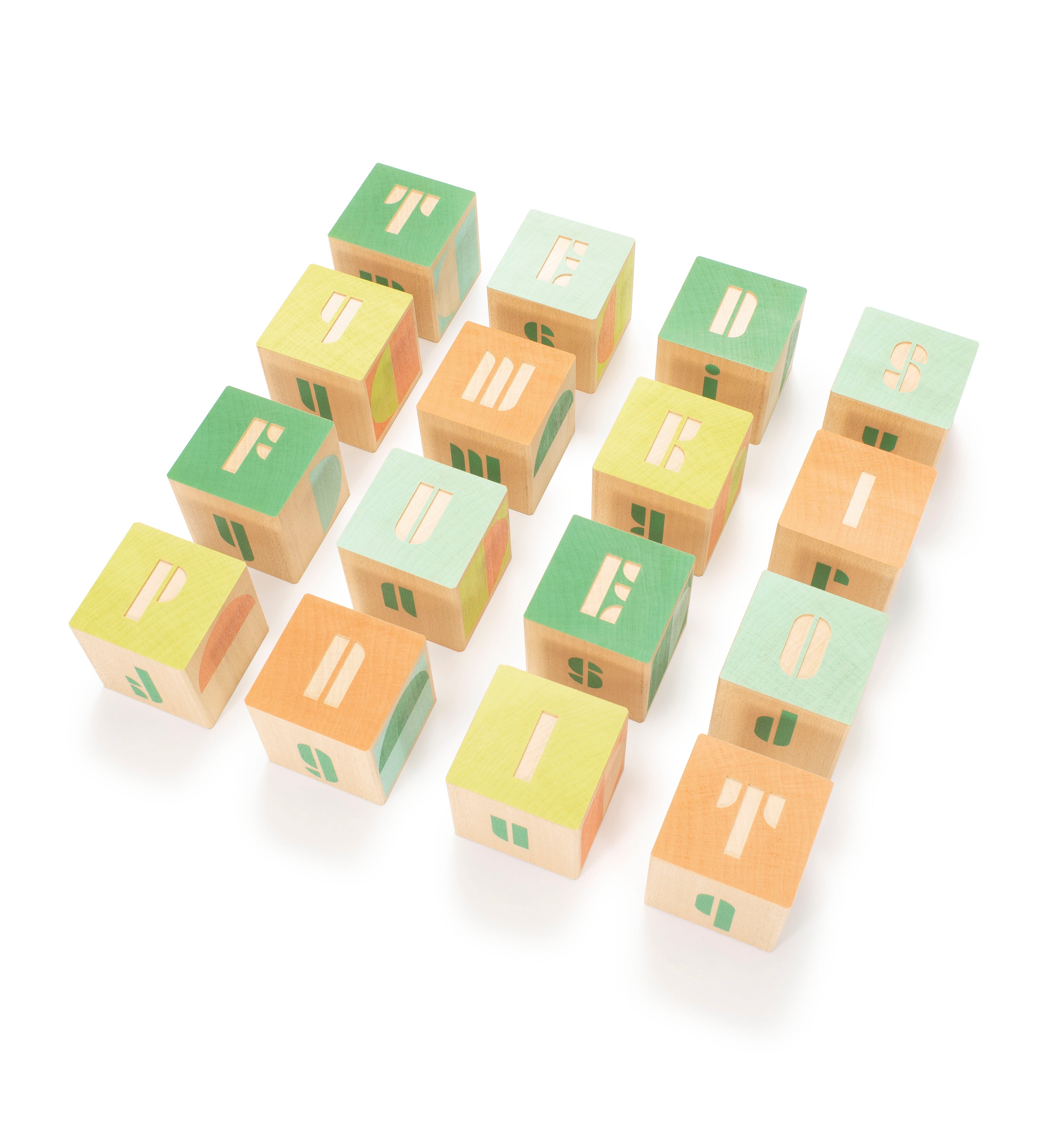 Mod Bauhaus Wooden Alphabet Blocks