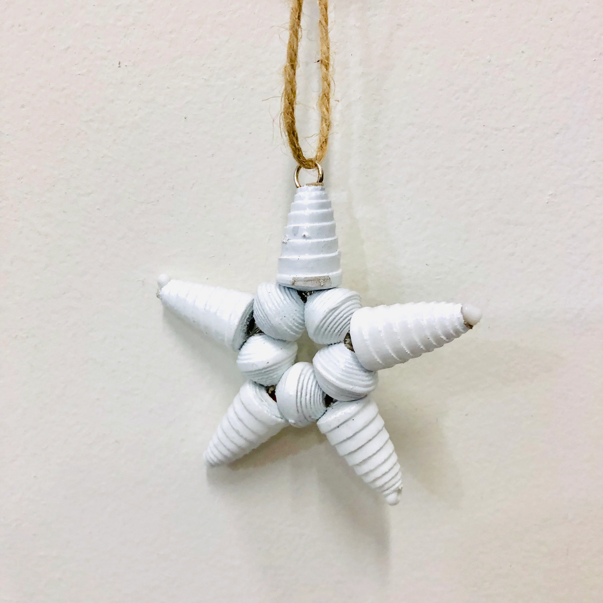 Recycled Paper Star Ornament | White – Abroad Modern