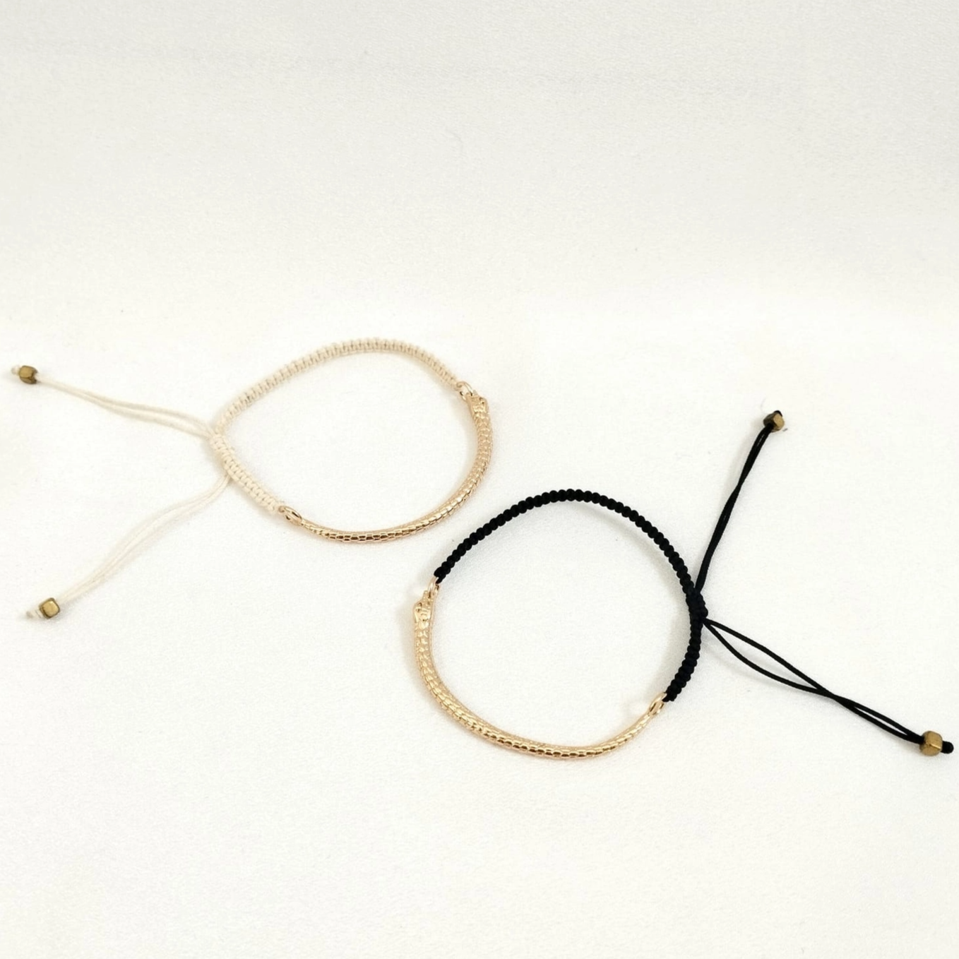 Serpentine Macramé + Brass Bracelet