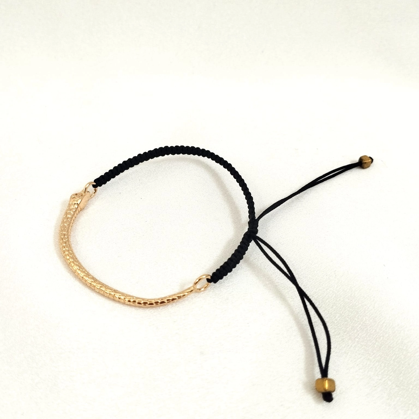Serpentine Macramé + Brass Bracelet