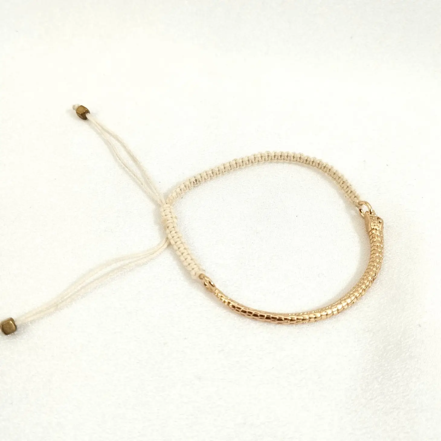 Serpentine Macramé + Brass Bracelet