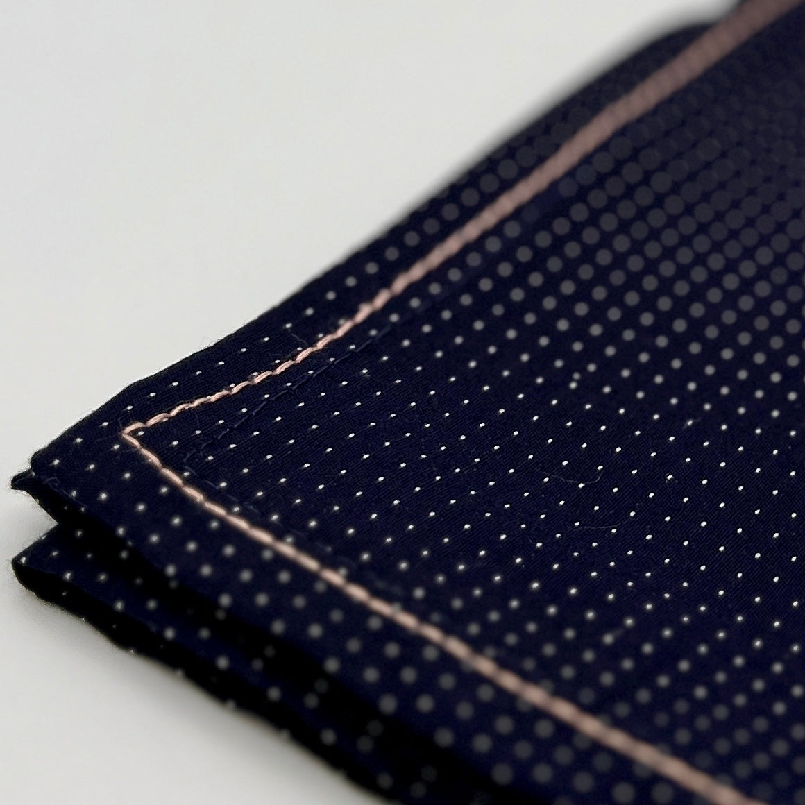 Navy Dot + Dash Contrast Stitch Napkins