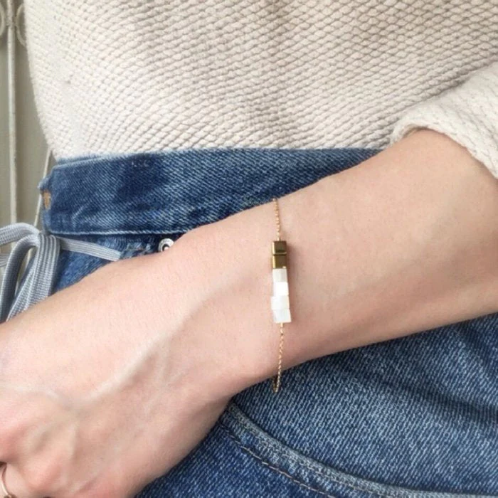 Rieko Shell + Hematite Bracelet