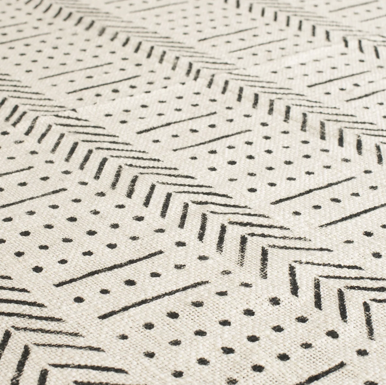 Monochrome Block Print Cotton Throw Blanket