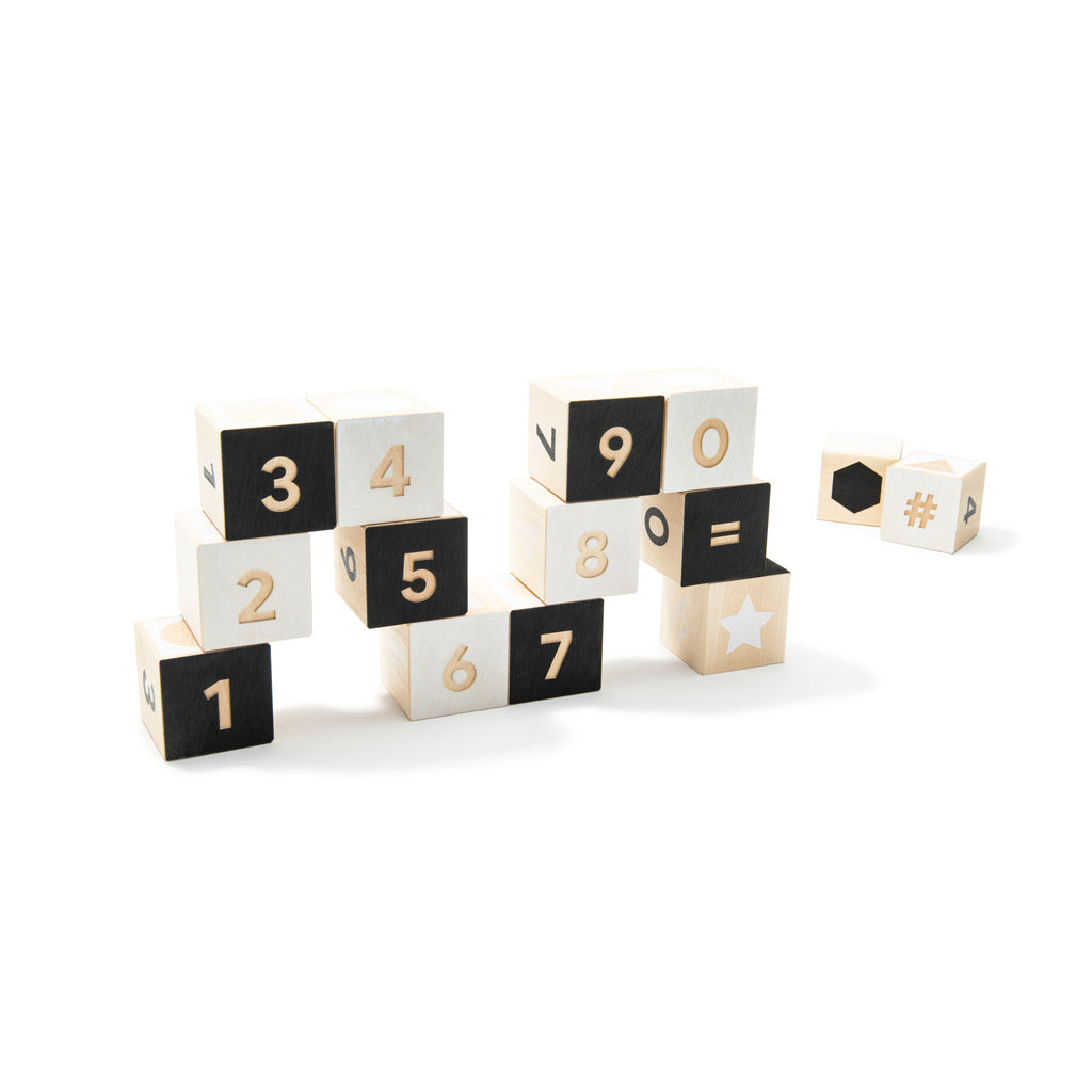 To Tonet Monochromatic Wooden Number Block Set