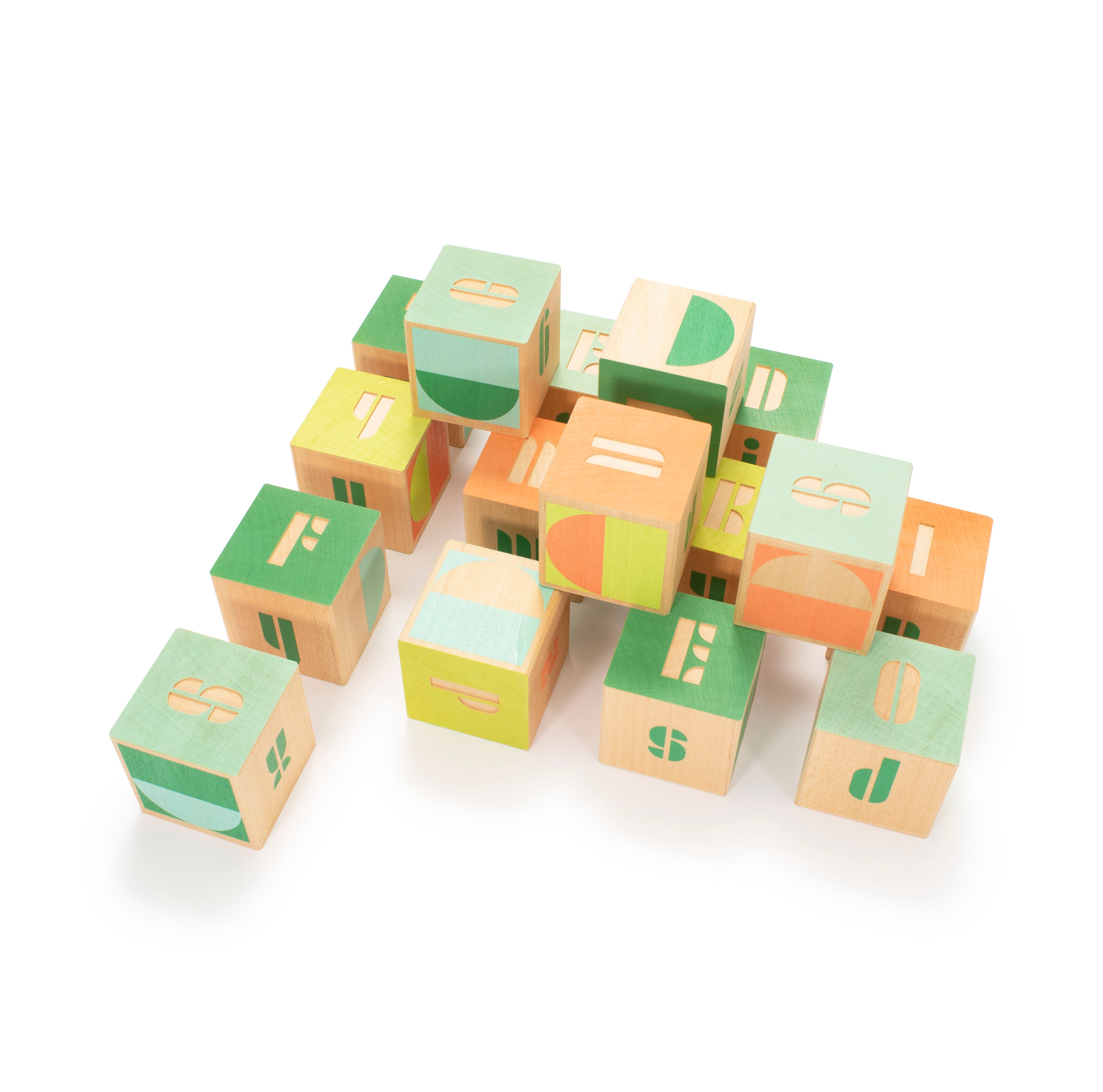 Mod Bauhaus Wooden Alphabet Blocks