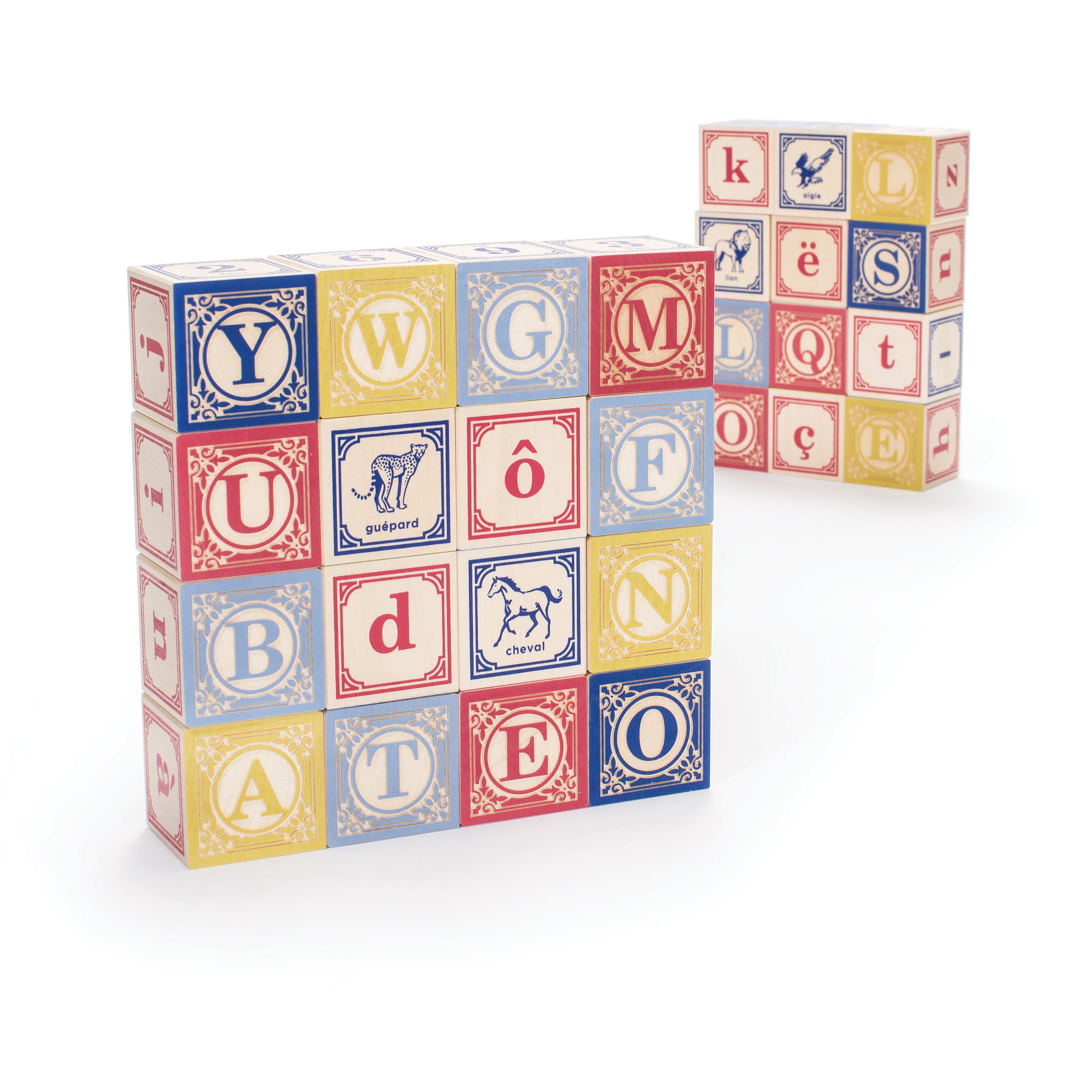 French Wooden Alphabet Blocks