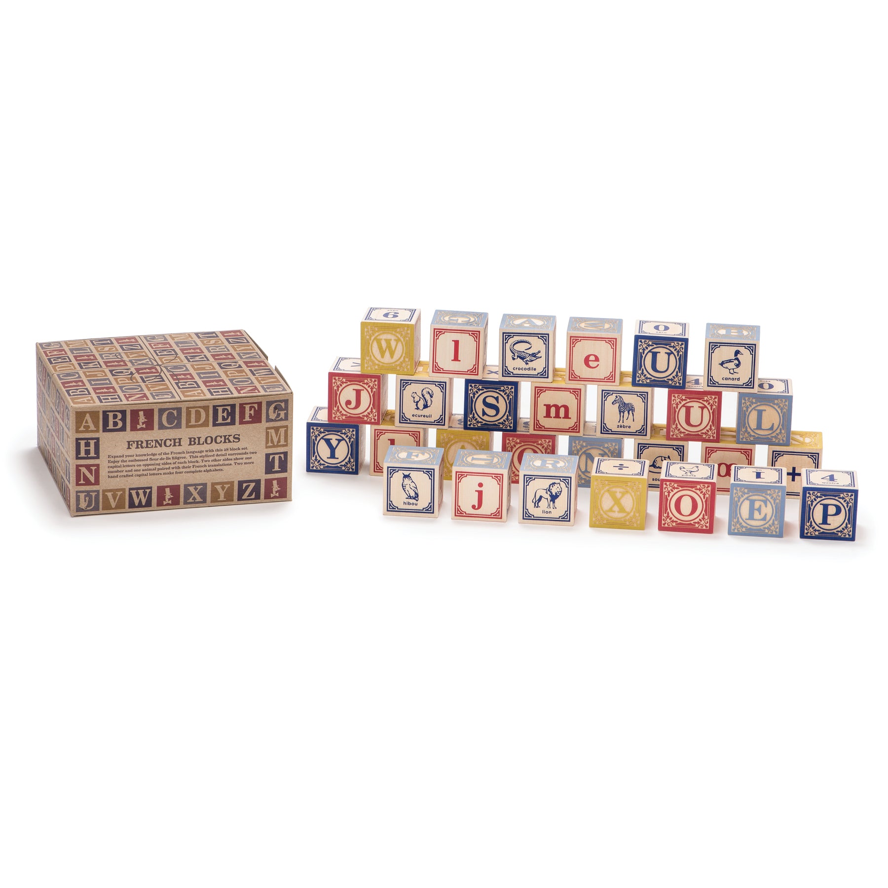 French Wooden Alphabet Blocks