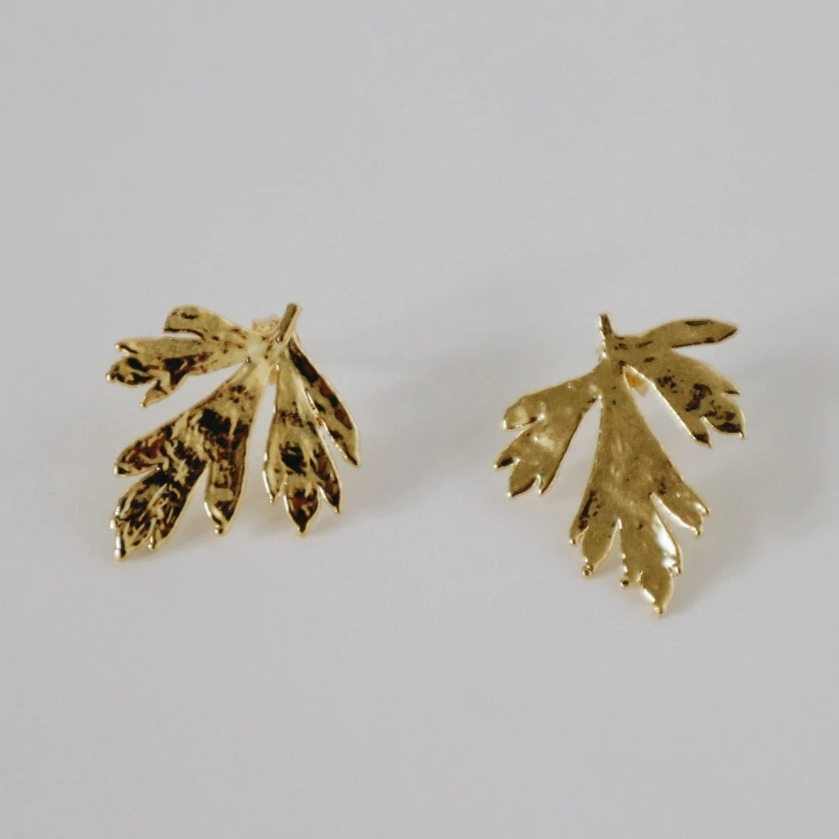 Parsley Leaf Stud Earrings