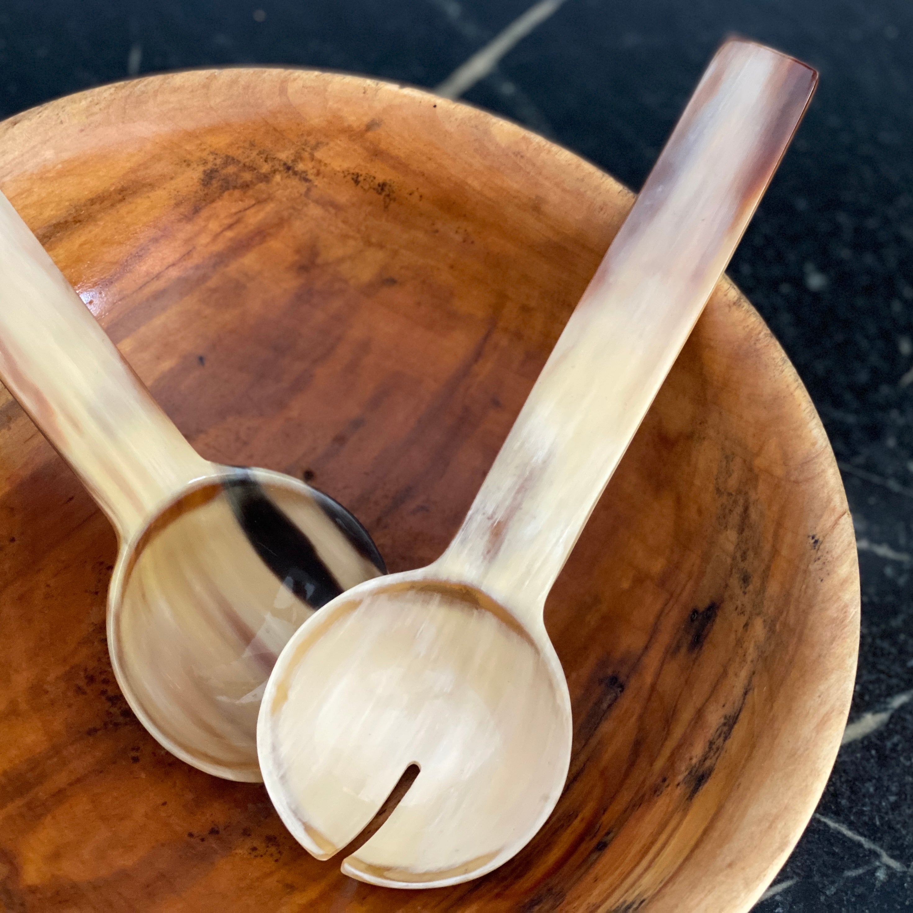 Ankole Horn Salad Serving Set