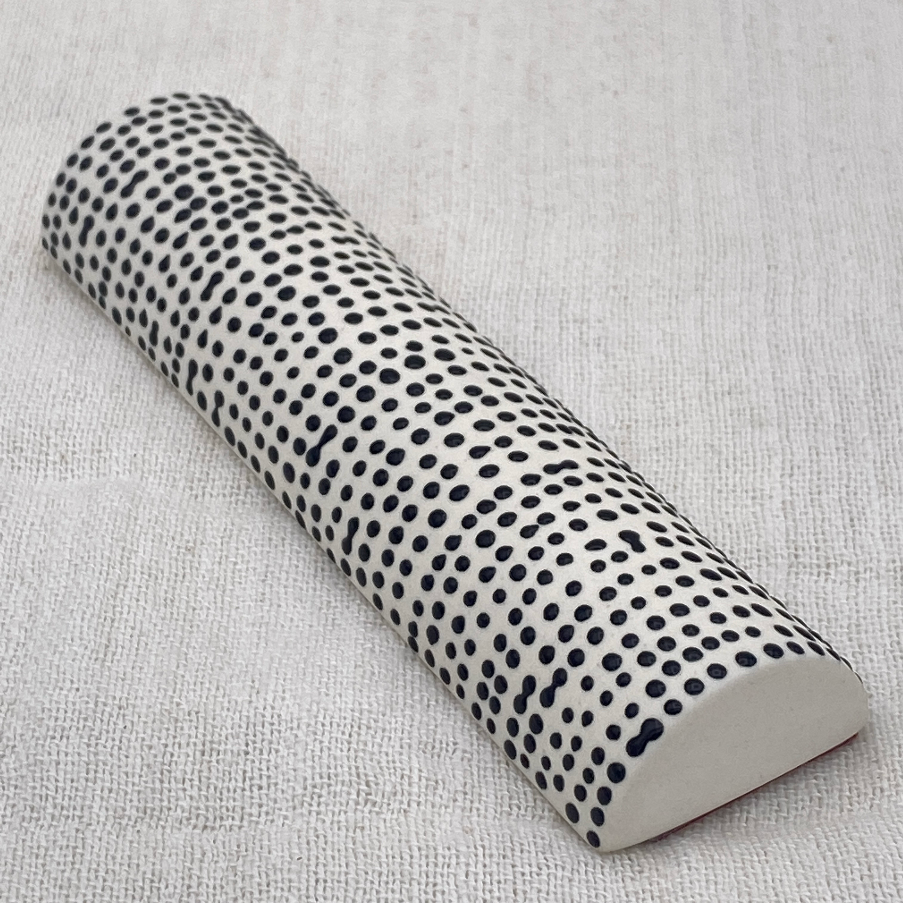 Pin Dot Print Porcelain Mezuzah Case
