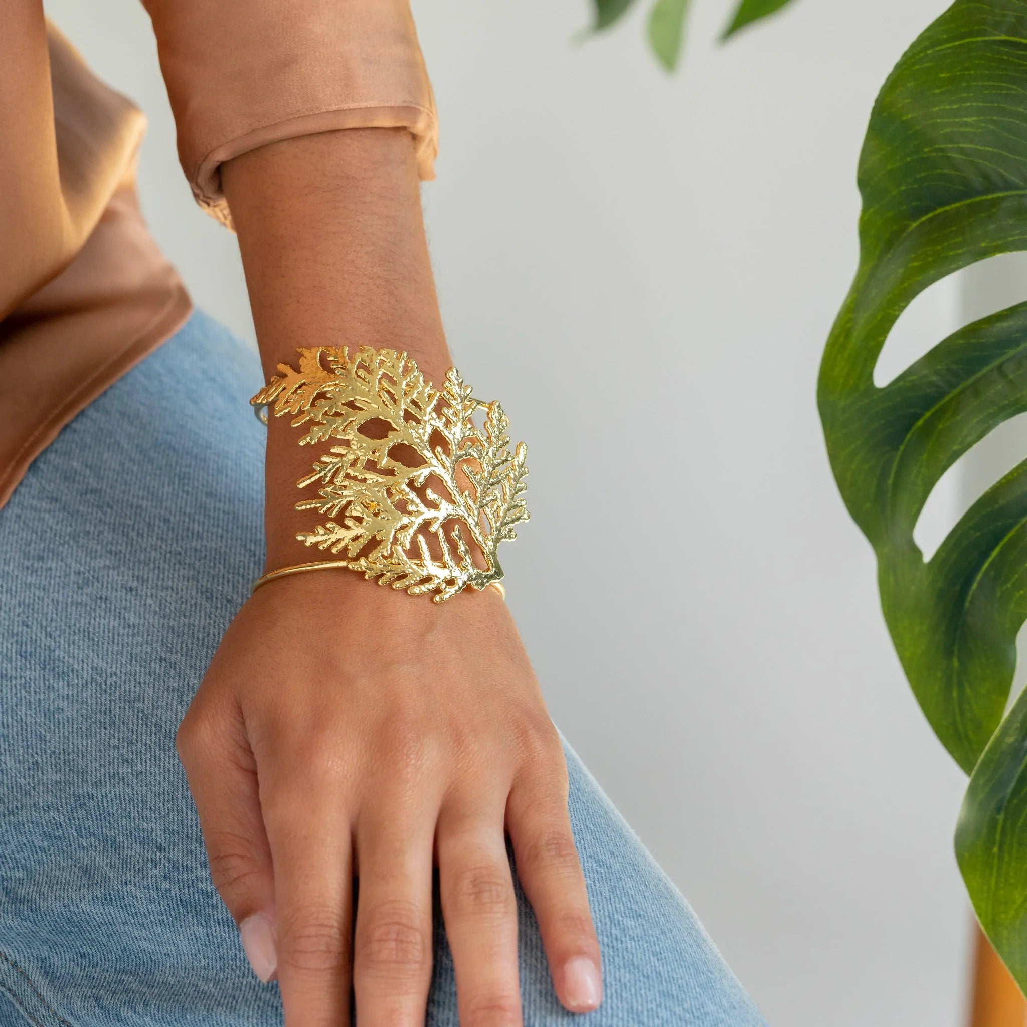 Cypress Leaf Cuff Bracelet