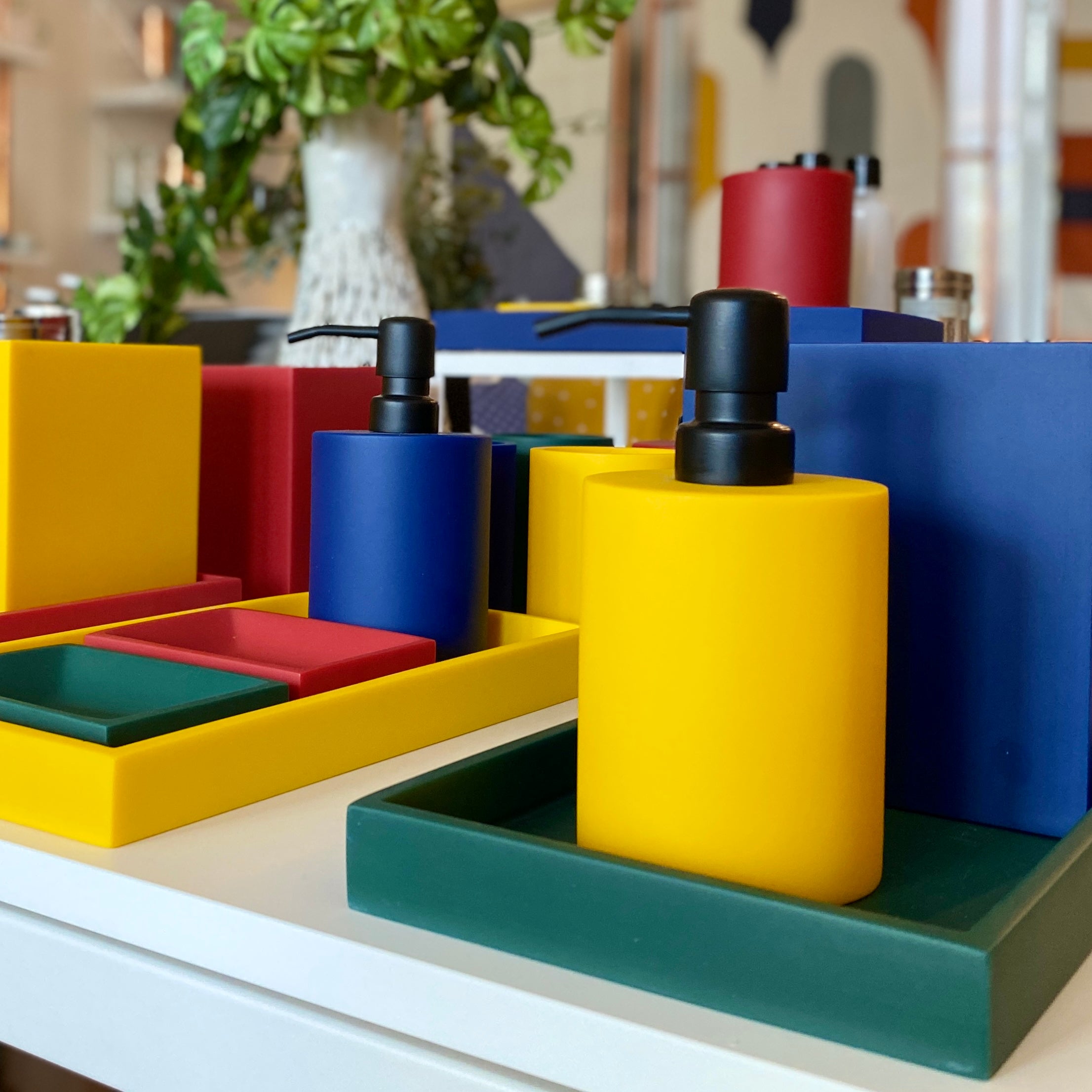 Yellow Resin Soap Dispenser