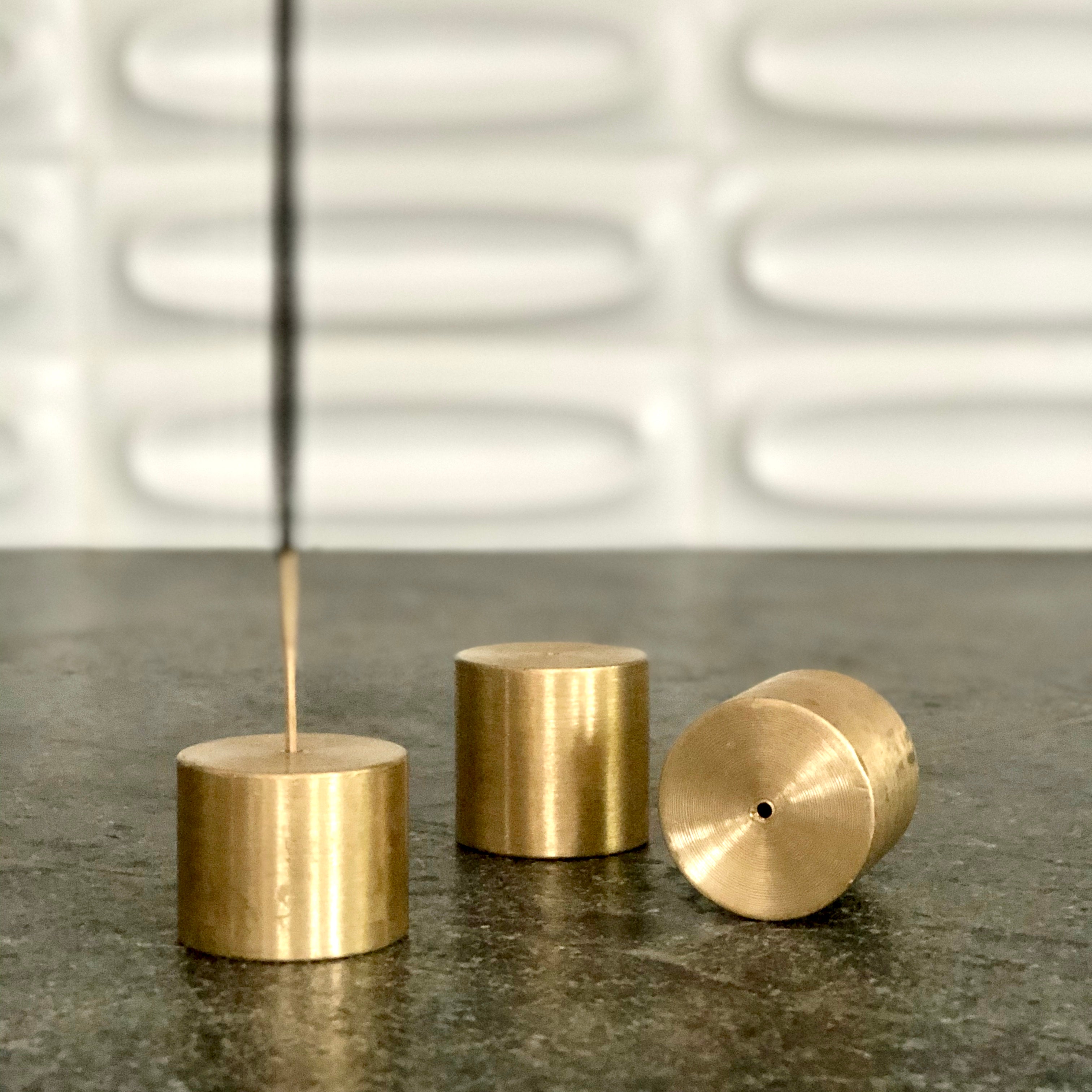Shabnam Two-Way Brass Incense + Candle Holder
