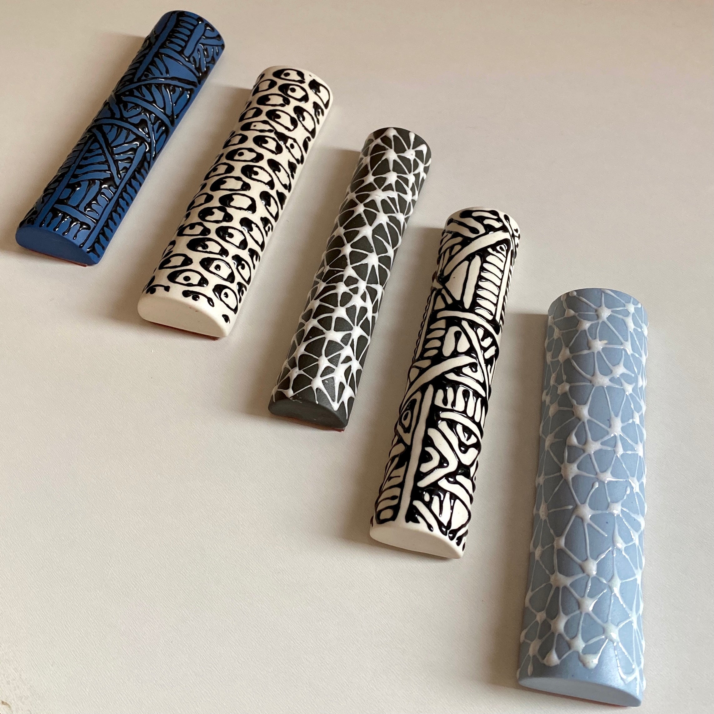 Star Porcelain Mezuzah Case