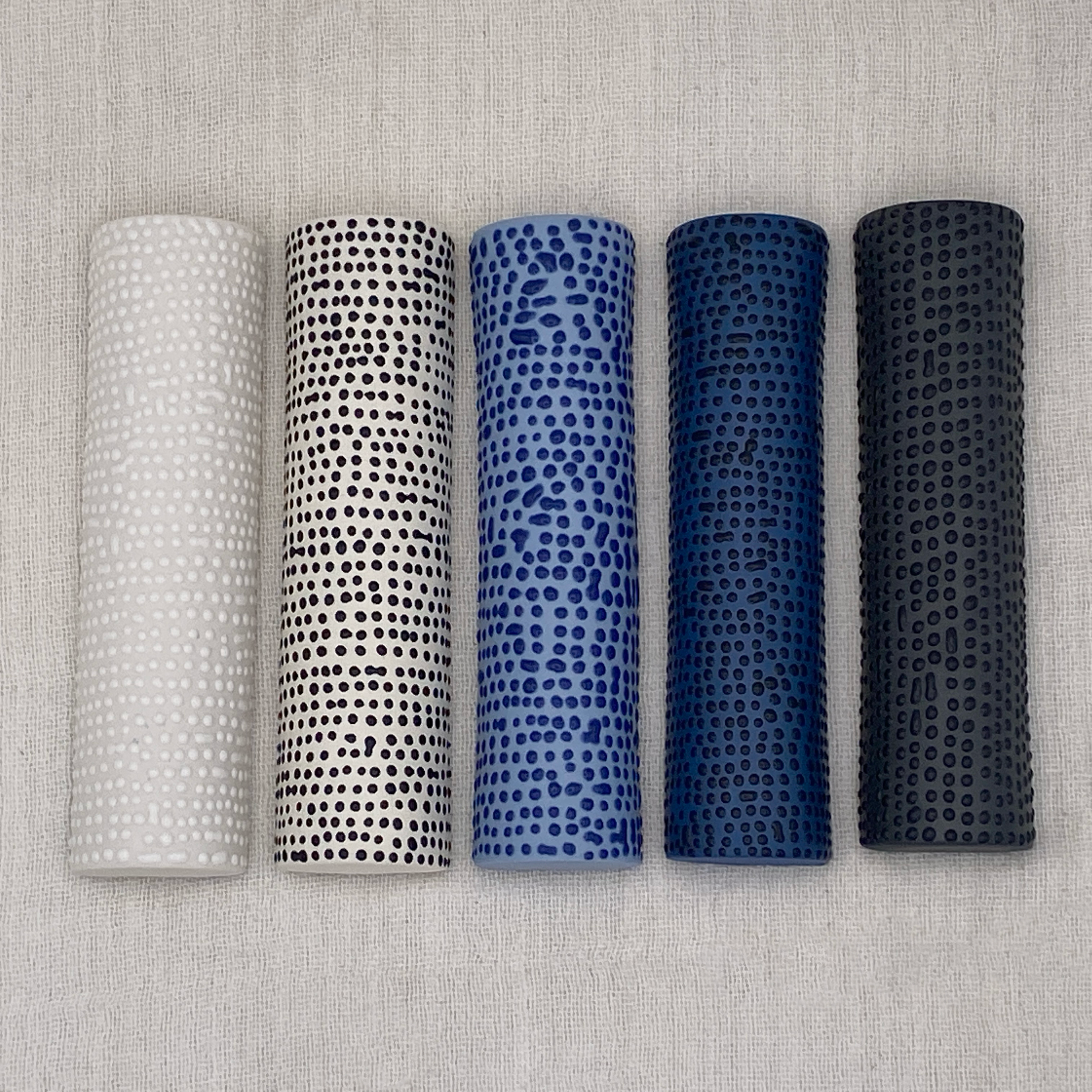 Pin Dot Print Porcelain Mezuzah Case