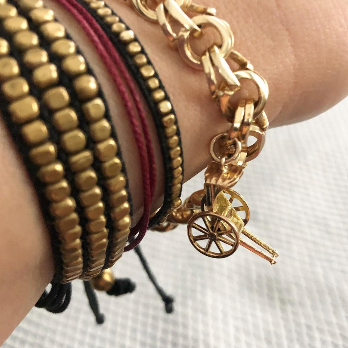 Harjeet Woven Brass Bead Bracelet