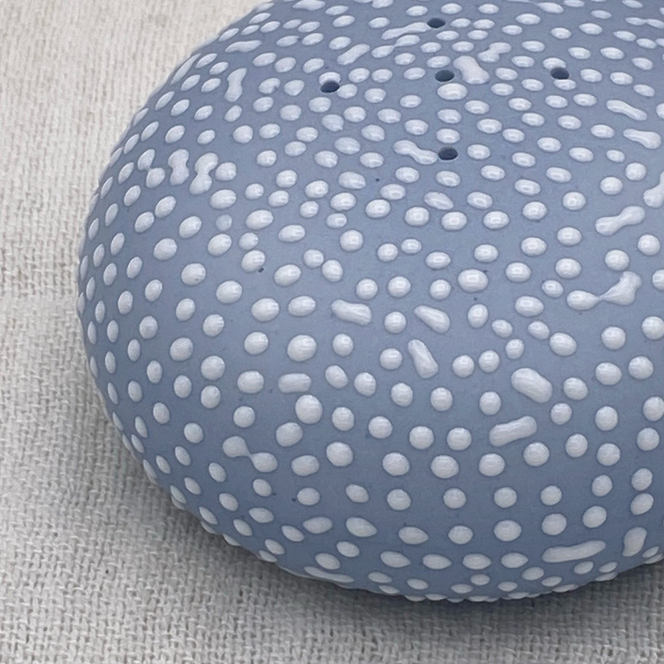 White Dot on Sky Blue + White Porcelain Salt + Pepper Shakers