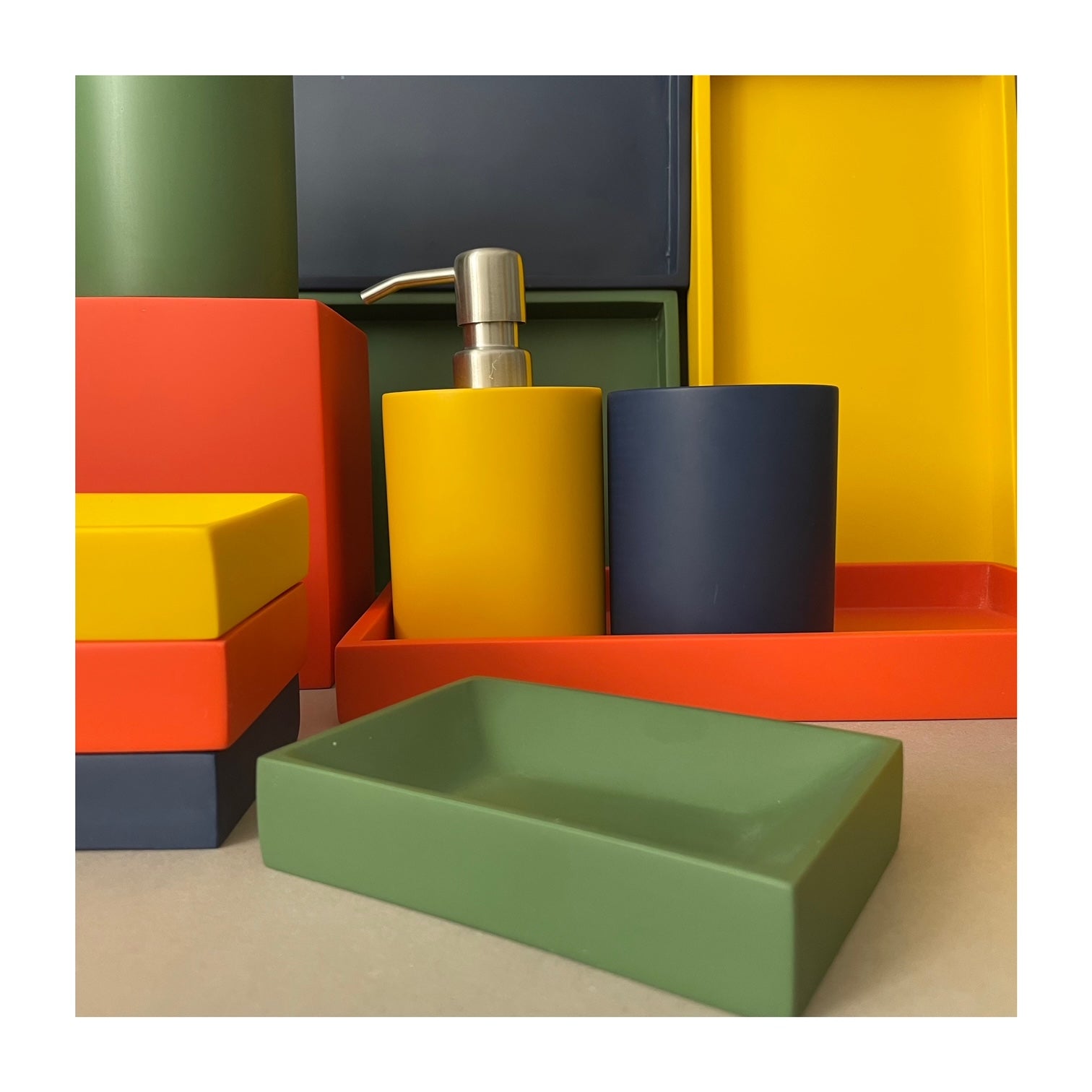 Yellow Resin Soap Dispenser