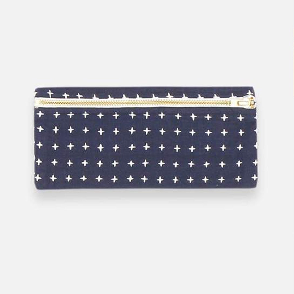 Cross-Stitch Pencil Case - Navy